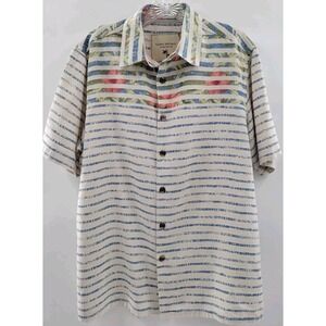 Island‎ Republic Vintage Collection Mens M 100% Silk Hawaiian Shirt Short Sleeve